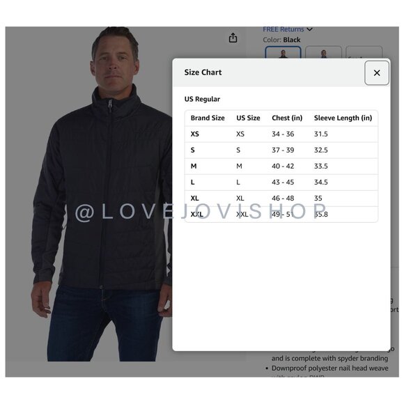 Mens | Spyder Peak Zip Insulated Mid Layer Puff Ski Jacket | Midnight Blue Grey - Picture 4 of 16